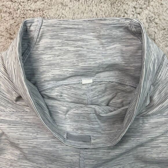 Lululemon Womens 4 Train Times Pants Crop Leggings Grey White Heathered Mesh - Picture 5 of 14